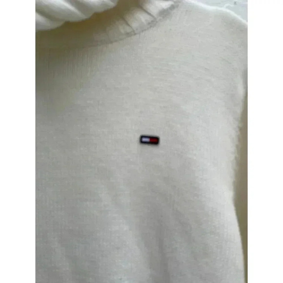 Tommy Hilfiger Womens Pullover Long Sleeve Turtle Neck Sweater White Sz L - Picture 6 of 6